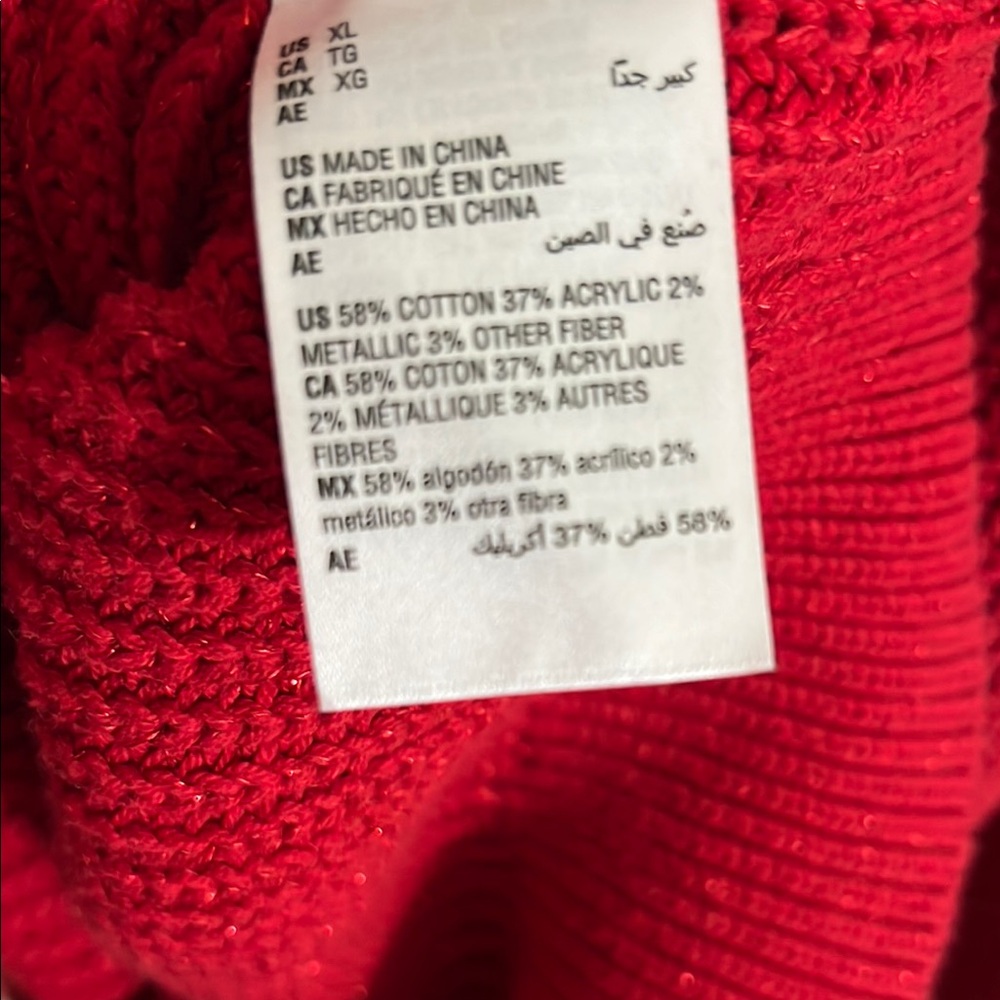 INC International Concepts Women's V-Neck Red Sweater - Picture 3 of 3